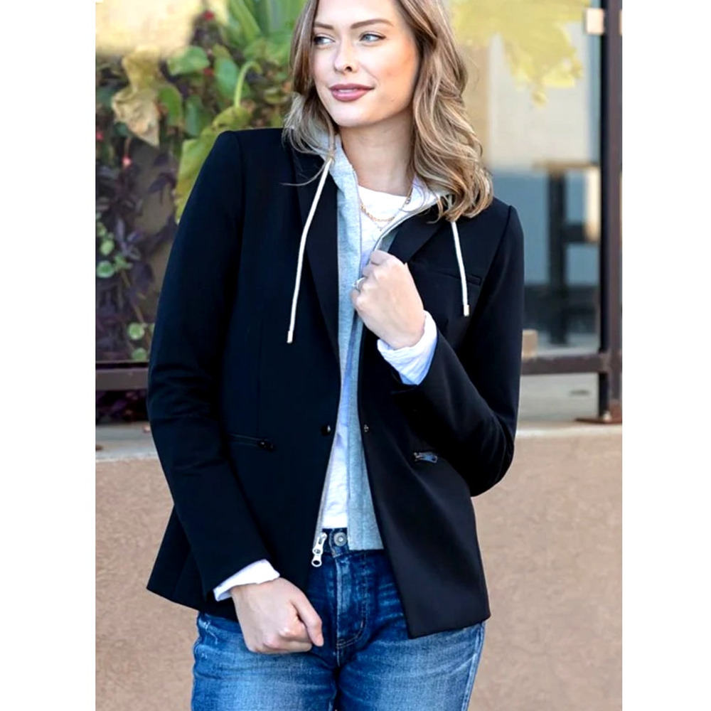 NWT Veronica Beard 6 Iconic Scuba Dickey Jacket $645 Bi-Stretch Blazer Black
